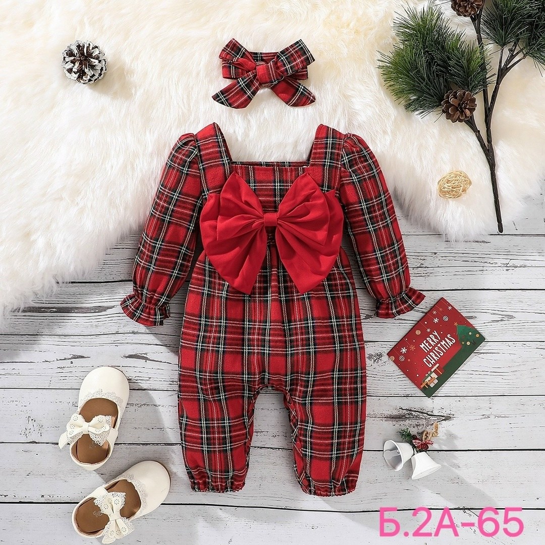 рождественский комбинезон,клетчатый комбинезон,рождественский комбинезон для маленьких девочек,комбинезон в клетку,комбинезон для малыша новогодний