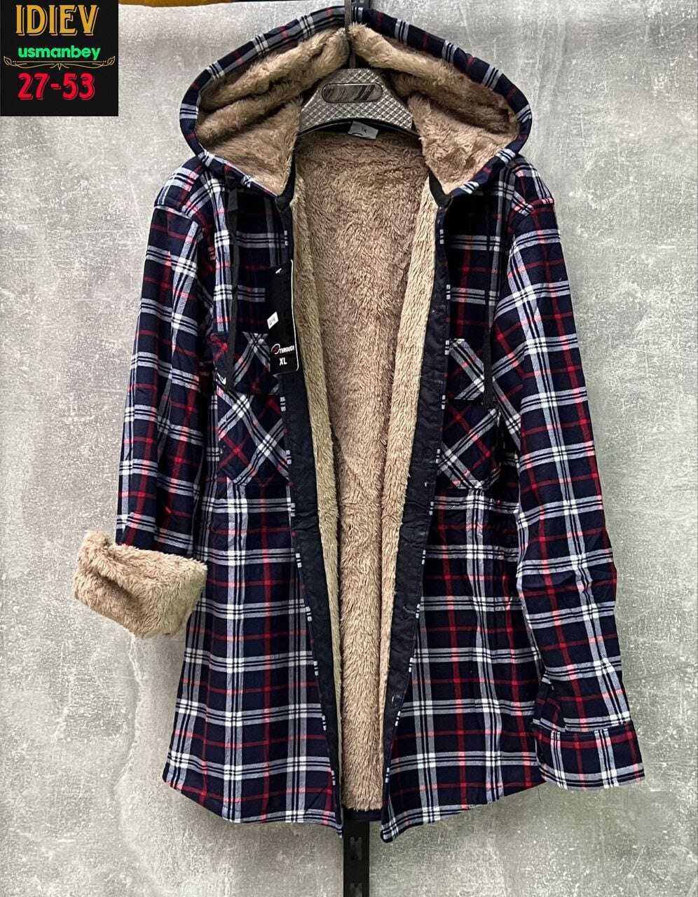 куртка в клетку,рубашка с капюшоном,рубашки на меху,повседневная куртка,рубашка с капюшоном женская