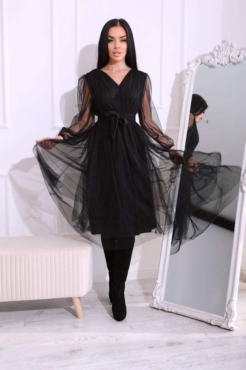 платье на выпускной черное,платье из фатина,платье для девушки,платье с фатином,платье женская