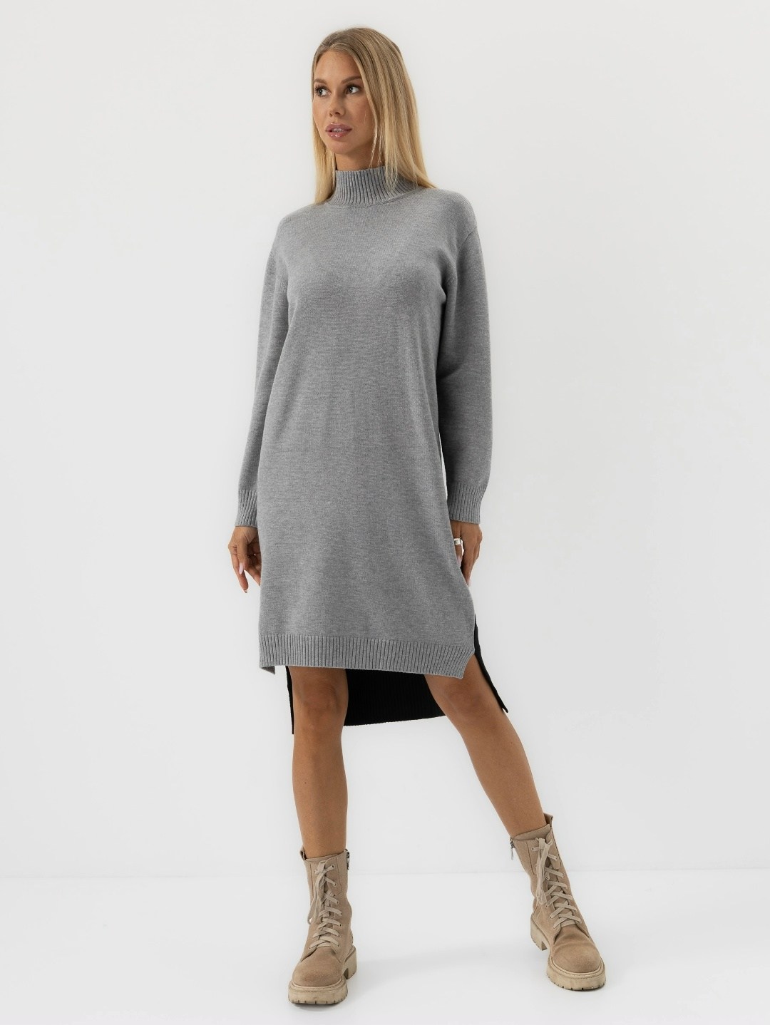 платье вязаное,трикотажное платье,теплое вязаное платье,серое платье свитер,вязаное платье женское