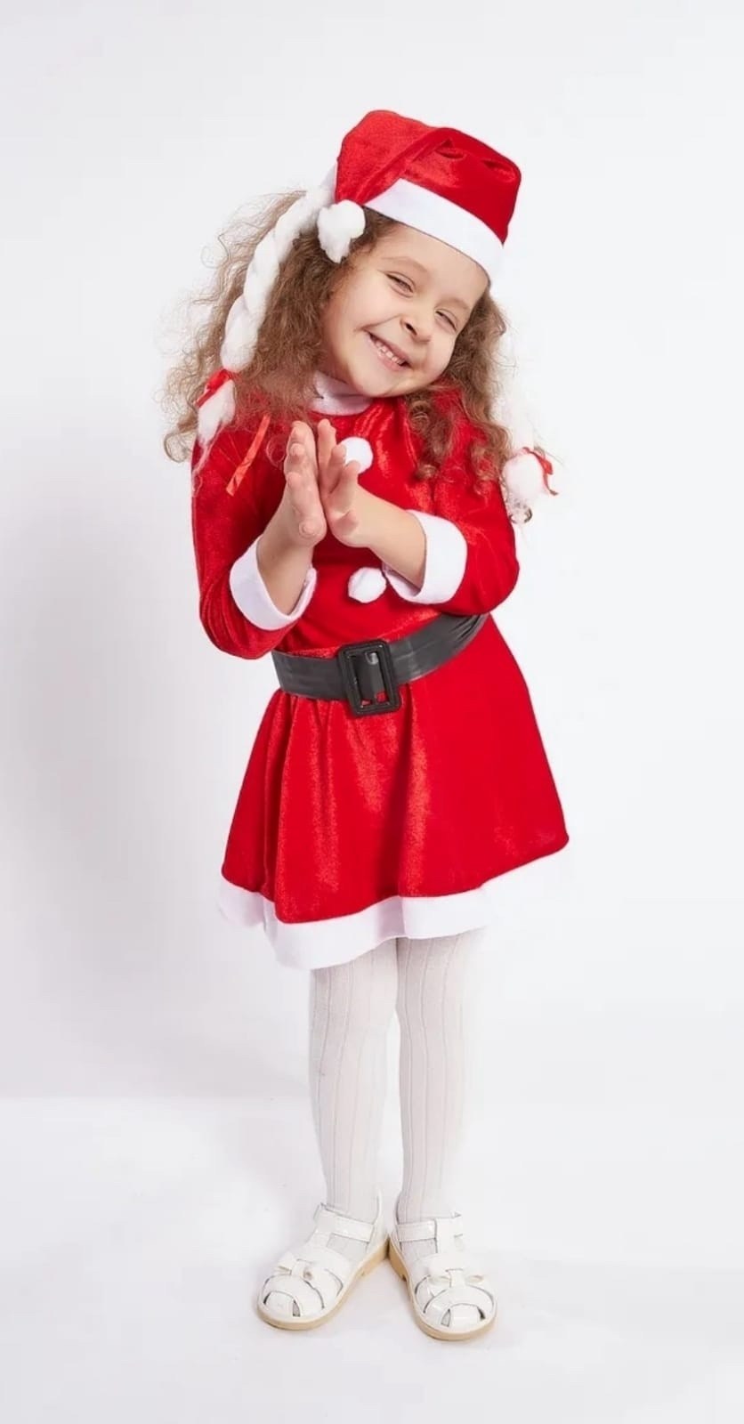 карнавальный костюм мисс санта детский,детский костюм санта клауса,детские новогодние костюмы,костюм санты для девочек,детский новогодний костюм санта клауса