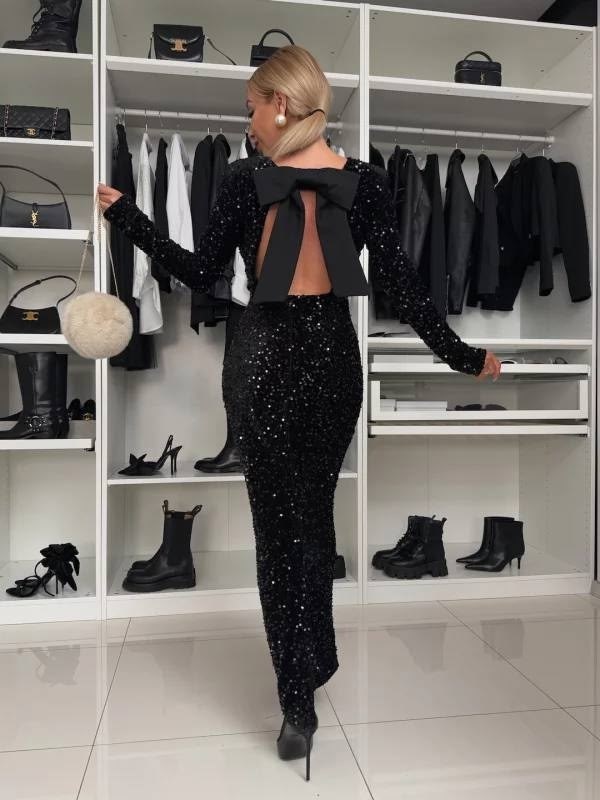 вечернее платье с блестками,вечернее платье с открытой спиной,платье с блестками,модное вечернее платье,вечернее платье с пайетками