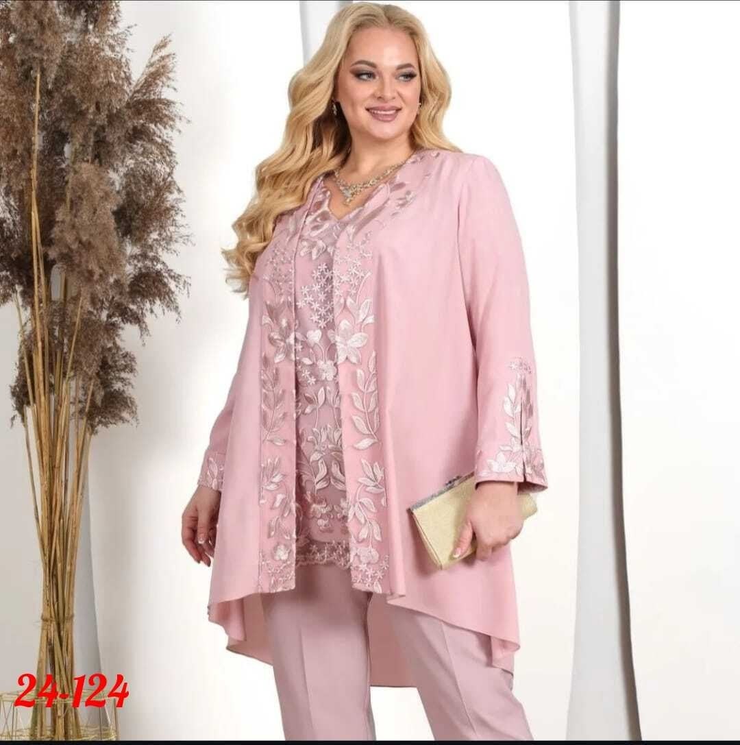 комплект брючный ninele 5816 василек,праздничные костюмы для женщин больших размеров,вечерние брючные костюмы,комплект ninele,брючной костюм