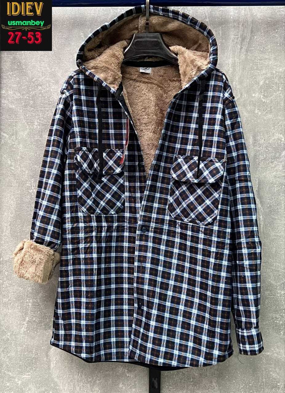 куртка в клетку,рубашка с капюшоном,рубашки на меху,повседневная куртка,рубашка с капюшоном женская