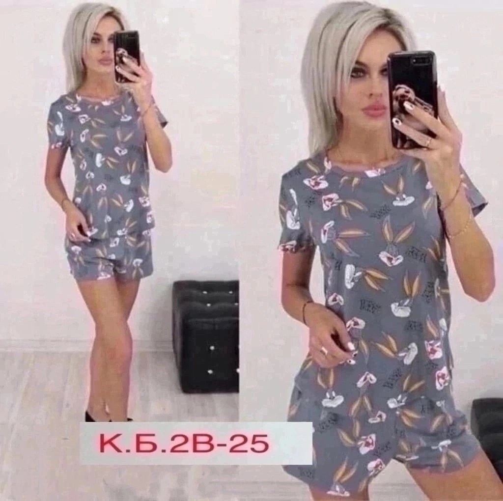 пижама с багз банни женская,пижамы женски,пижама домашний одежда,комплект пижама,женский пижама