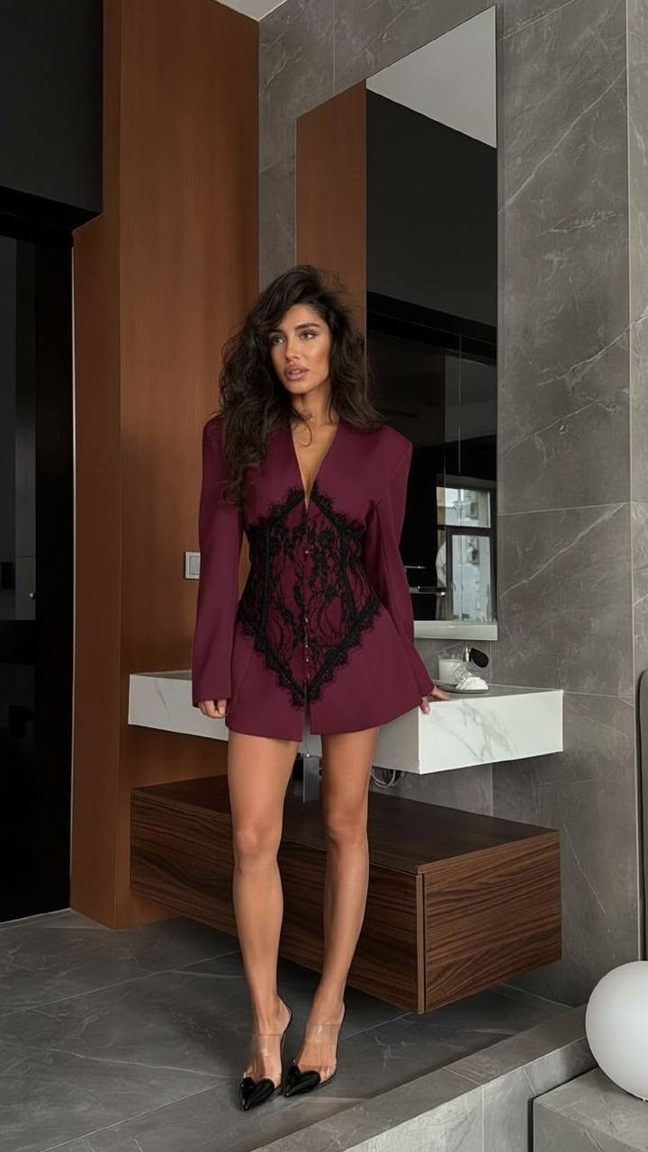 девушка,санта димопулос,брюнетка,кофта с вырезом,кружевное боди