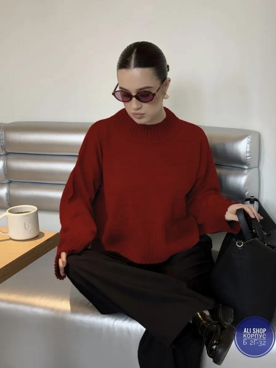 джемпер оверсайз,свитер женский оверсайз,красный свитер,вязаный свитер оверсайз,кофта женская