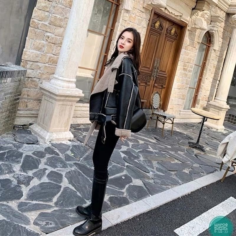 женская куртка из искусственной овечьей кожи,короткая куртка из искусственной кожи,дубленка авиатор зара,зара дубленка женская авиатор,кожаная куртка овчина из китая