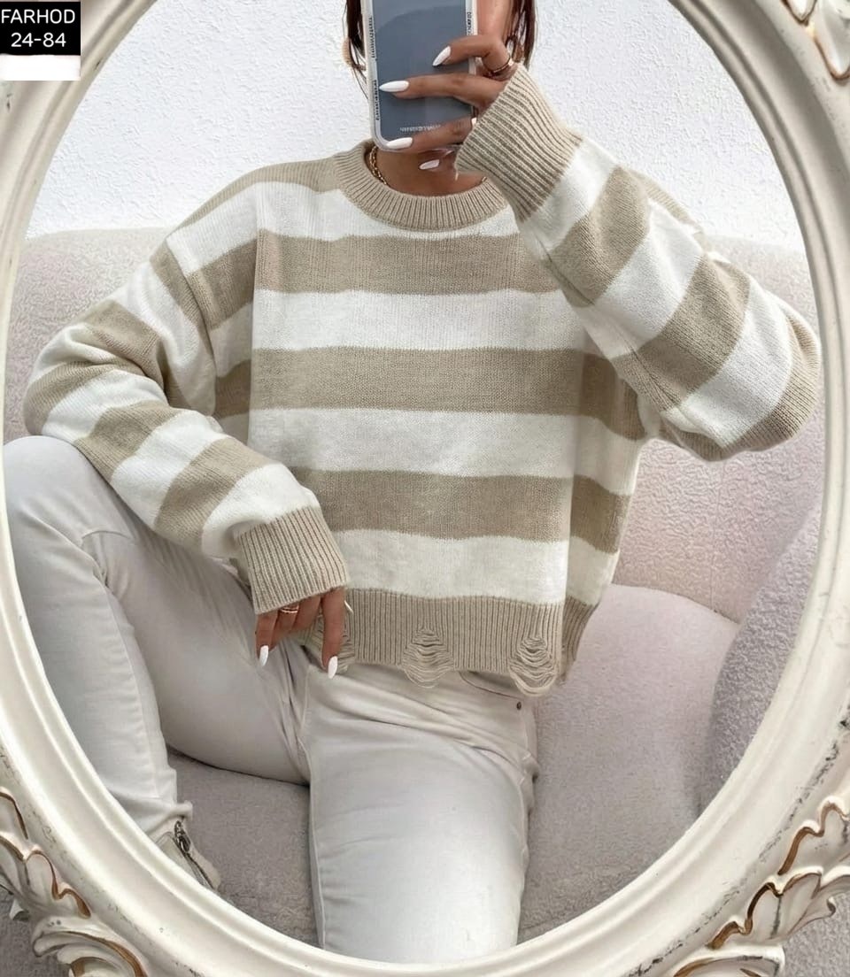 свитер в полоску,женский свитер,модные свитера,вязаная кофта,кофта свитер