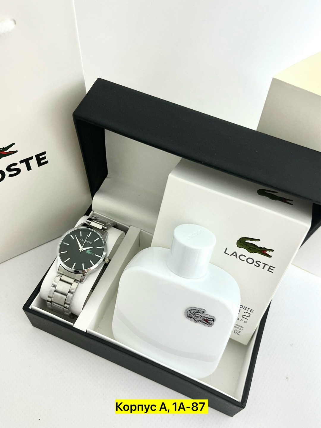 lacoste eau de lacoste l 12 12 blanc 100 мл,туалетная вода lacoste eau de lacoste l 12 12,подарочный набор lacoste,туалетная вода lacoste,мужской подарочный набор lacoste