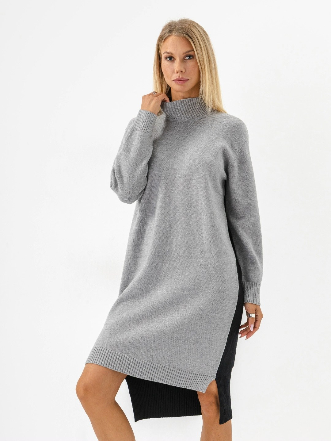 платье вязаное,трикотажное платье,теплое вязаное платье,серое платье свитер,вязаное платье женское