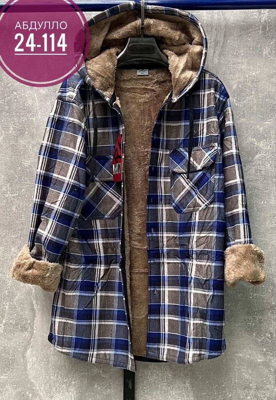 куртка в клетку,рубашка с капюшоном,повседневная куртка,рубашки на меху,куртка рубашка