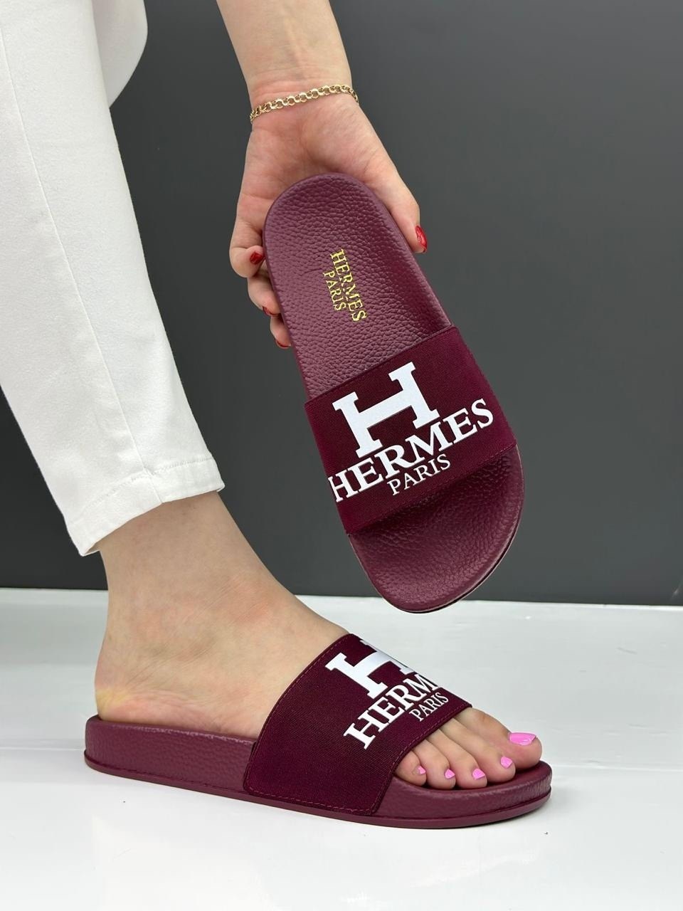 ,шлепанцы женские,шлепки эрмес,шлепанцы летние, женская