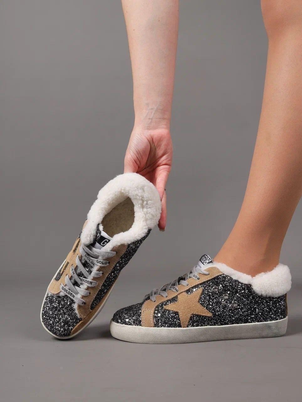 ,кеды golden goose,кеды с мехом,женские кеды,кроссовки golden goose