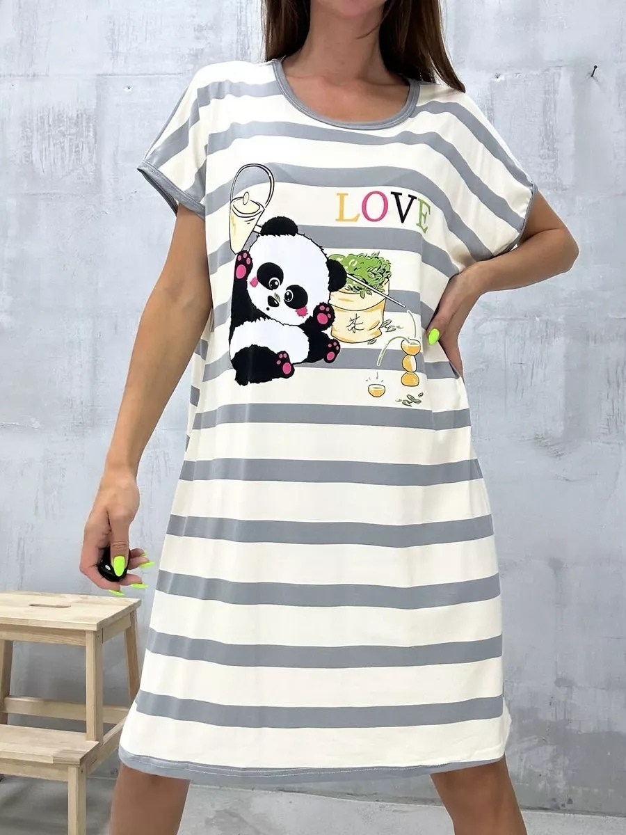 пижама мультяшная,туника женская,туника домашняя,домашняя одежда,туника хб женская