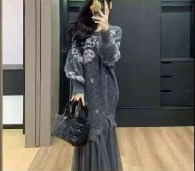 вязаное платье свитер,модное платье,шерстяное платье,трикотажное платье,вязаное платье