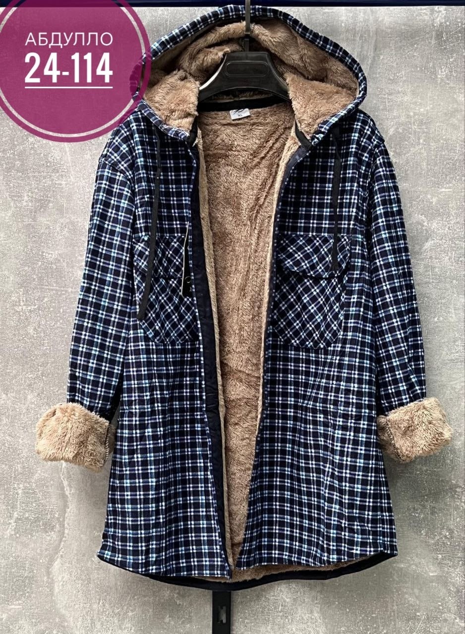 куртка в клетку,рубашка с капюшоном,повседневная куртка,рубашки на меху,куртка рубашка