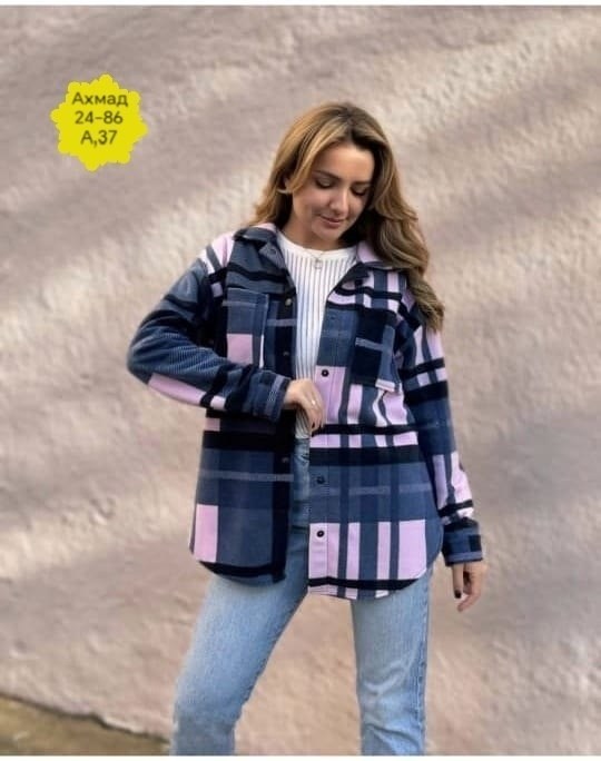 рубашка женская в клетку теплая оверсайз с,рубашка в клетку женская оверсайз,куртка женская модная,рубашка в клетку теплая оверсайз,женская рубашка
