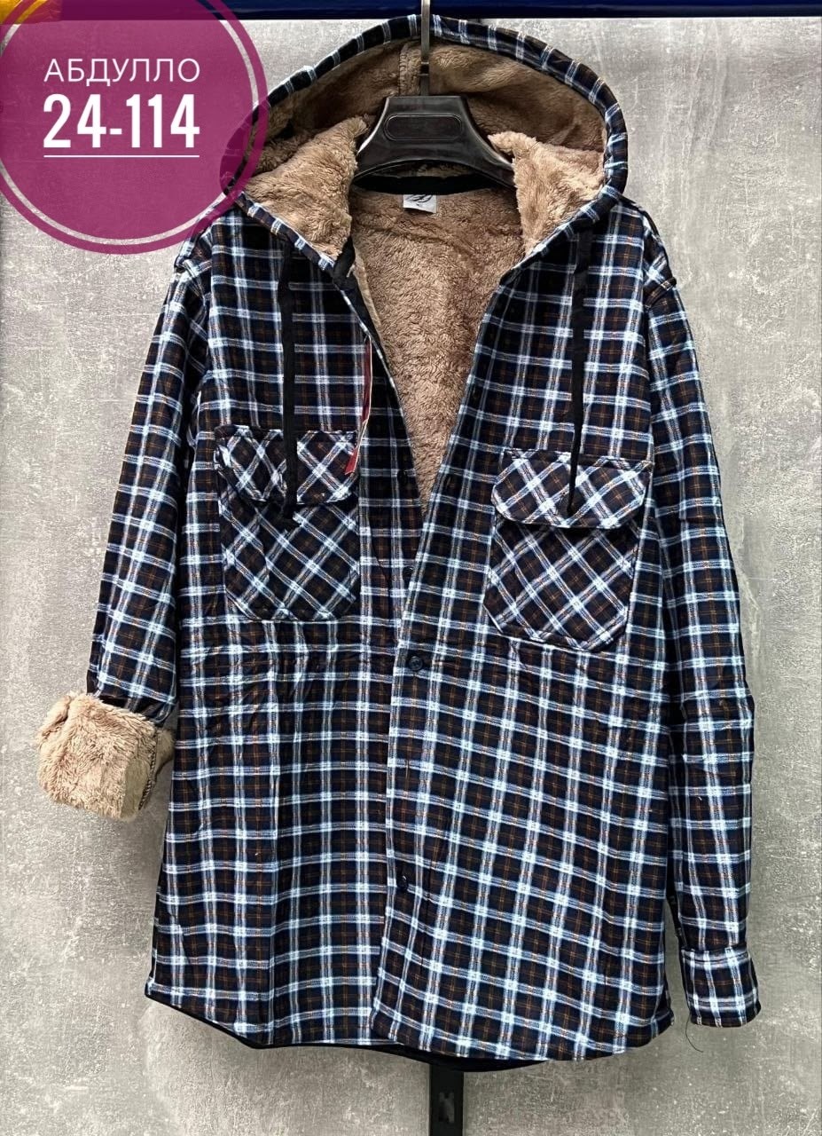 куртка в клетку,рубашка с капюшоном,повседневная куртка,рубашки на меху,куртка рубашка