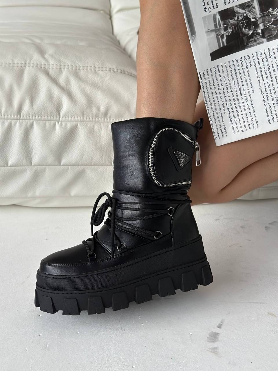 дутики прада женские,,дутики женские, женская зимняя,дутики prada