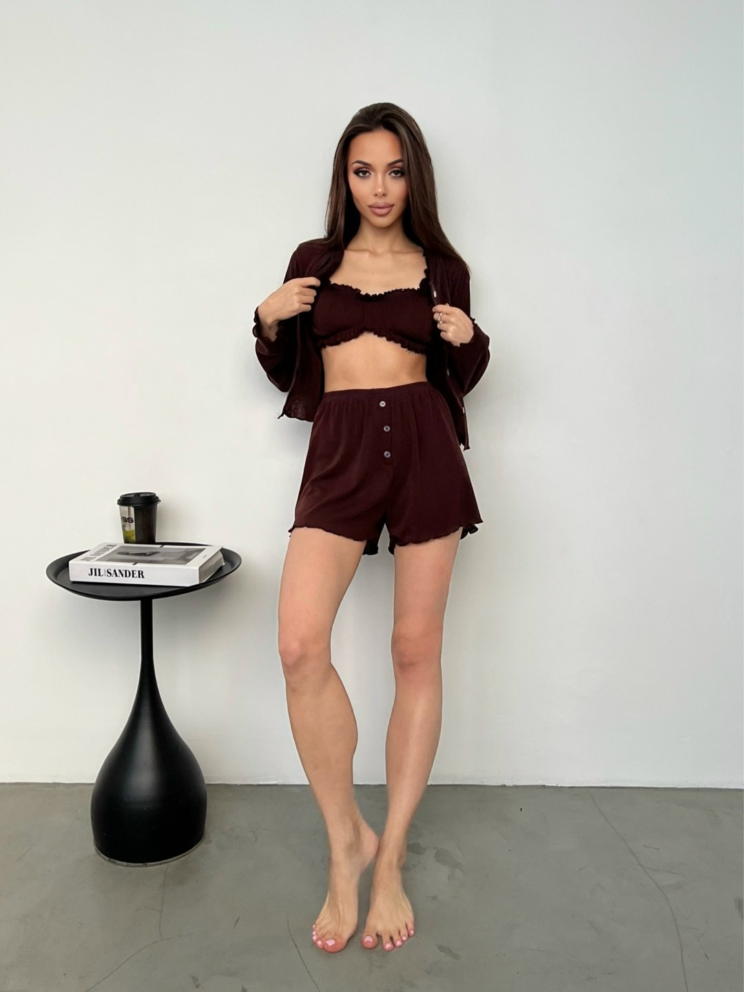 комплект женской пижамы,пижама женские,пижама женская с топом,женские пижамные комплекты,пижама с рюшами