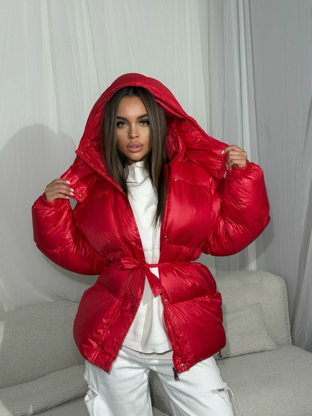 куртка пуховик,модные пуховики,демисезонная куртка,куртка женская,куртка с поясом