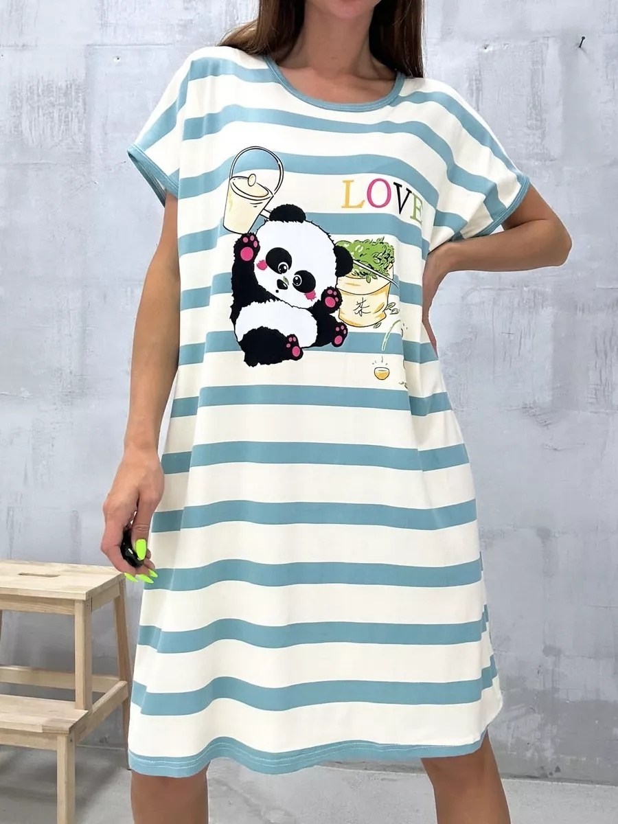 пижама мультяшная,туника женская,туника домашняя,домашняя одежда,туника хб женская