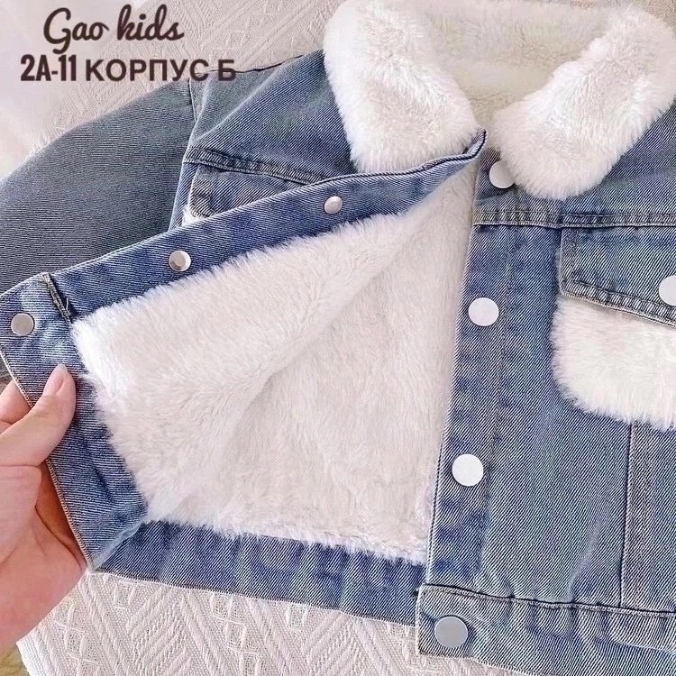 джинсовая куртка пул энд бир с мехом,джинсовая куртка для девочек,куртка джинсовая,утепленная джинсовая куртка,зимняя джинсовая куртка