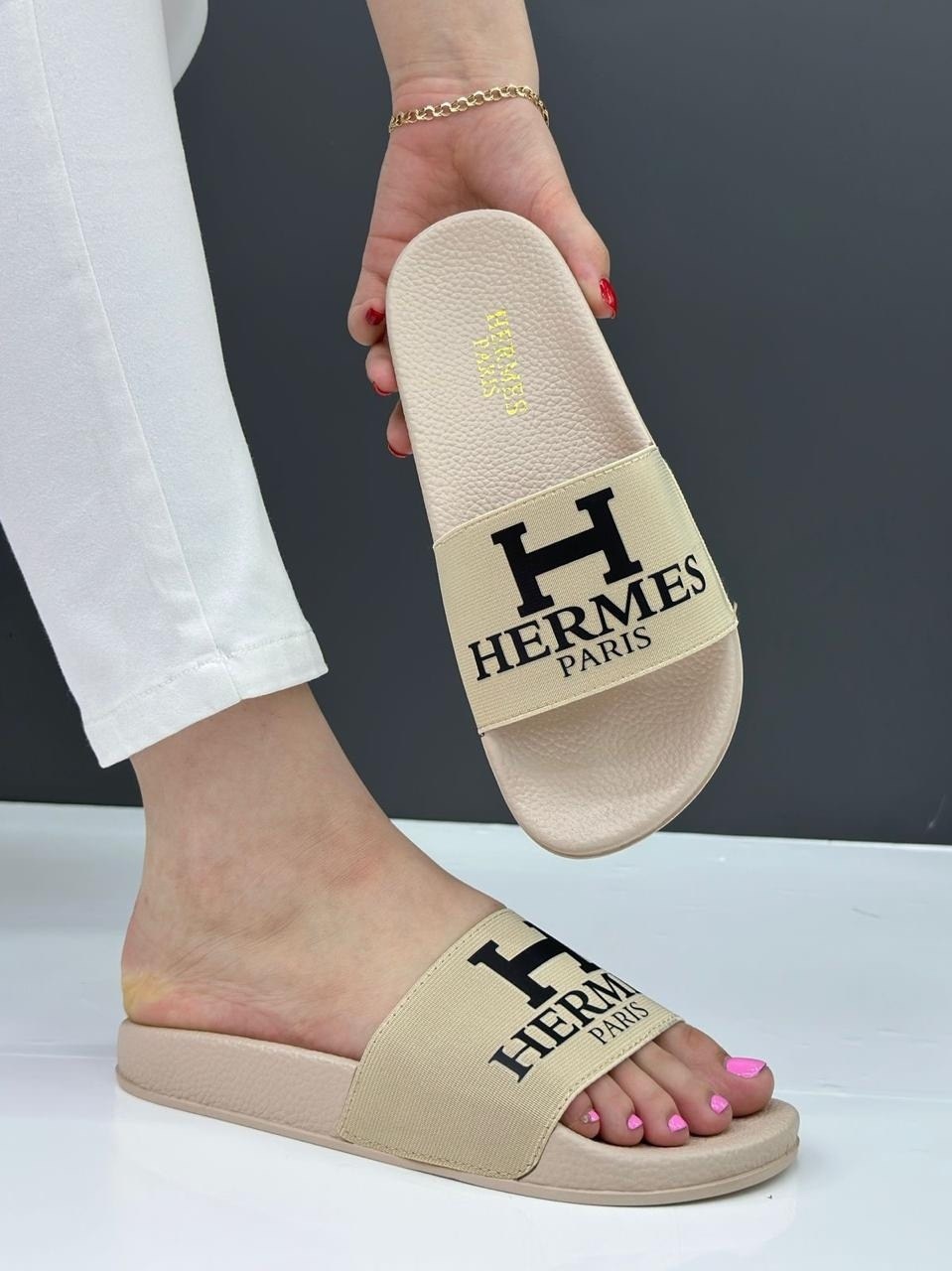 ,шлепанцы женские,шлепки эрмес,шлепанцы летние, женская