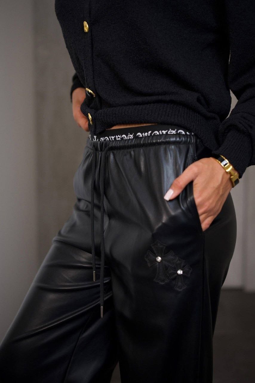 брюки кожаные,женские кожаные брюки,штаны из экокожи,брюки модные,брюки из экокожи женские