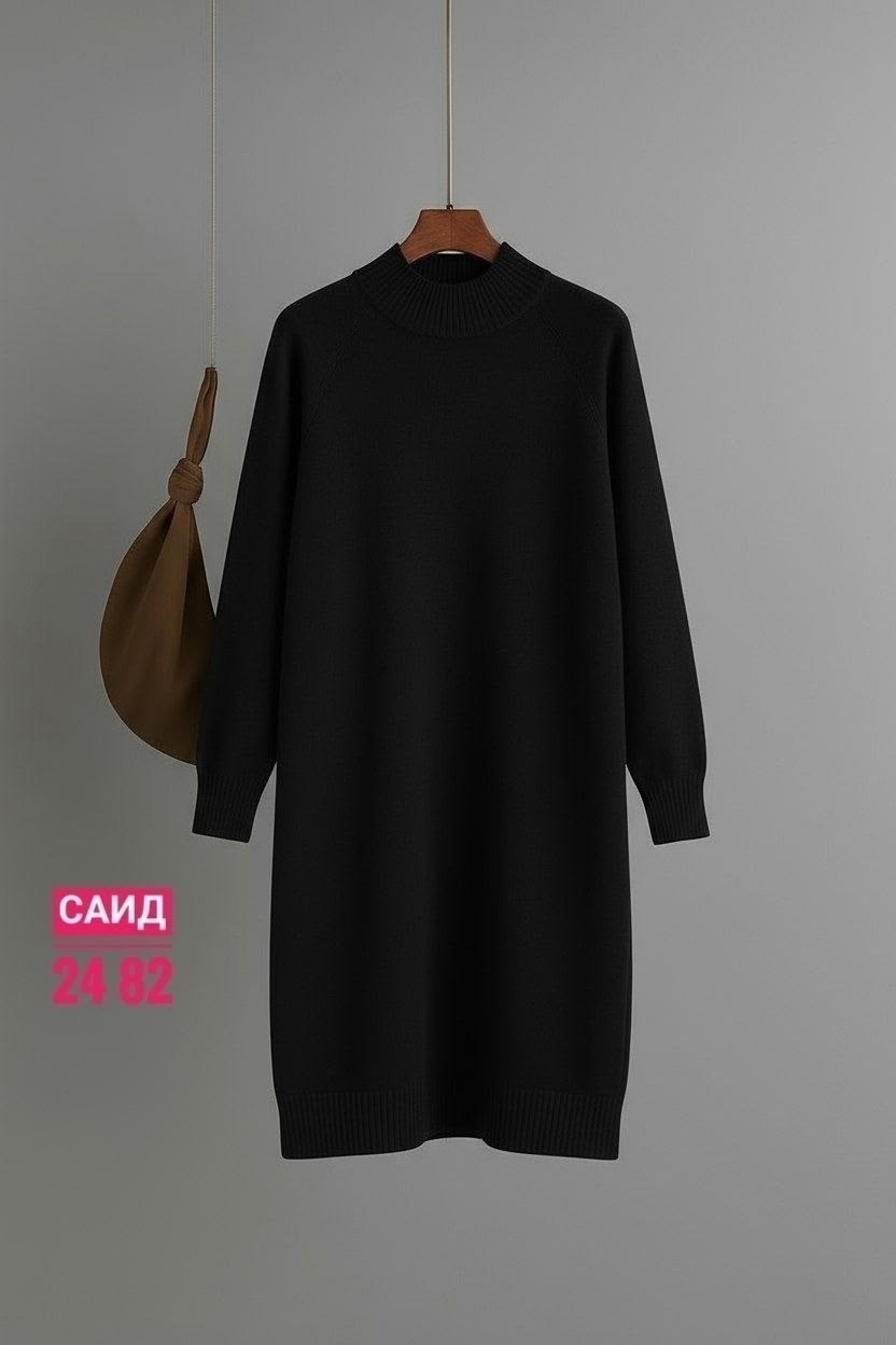 трикотажное платье,вязаное платье,шерстяное платье,платье женская,свободное платье