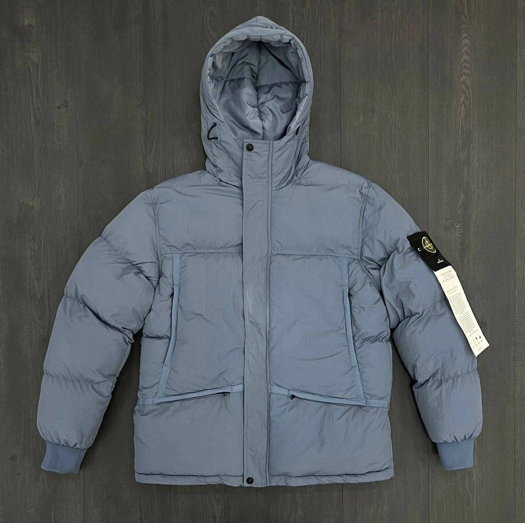 голубой пуховик стон айленд,пуховик стон айленд синий,пуховик stone island,куртка зимняя stone island,куртка пуховик stone island