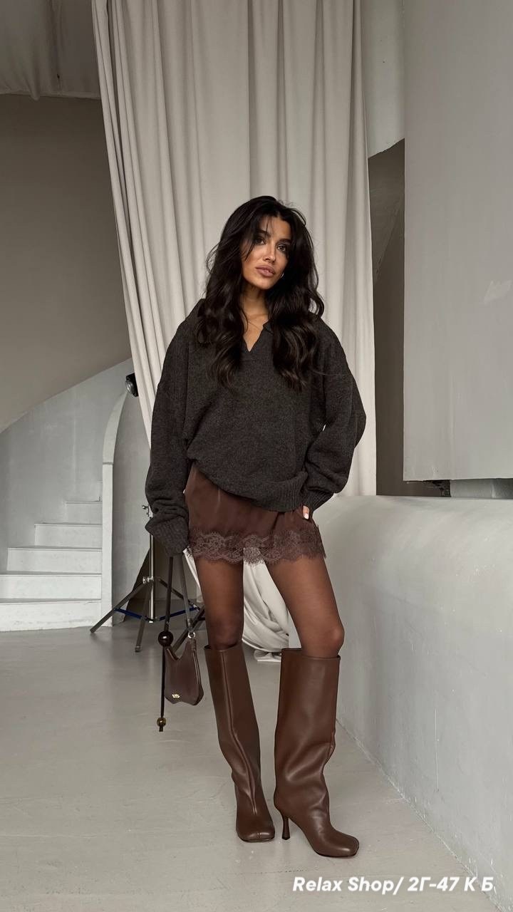 модные образы,свободный повседневный свитер,стильные наряды,зимний свитер оверсайз