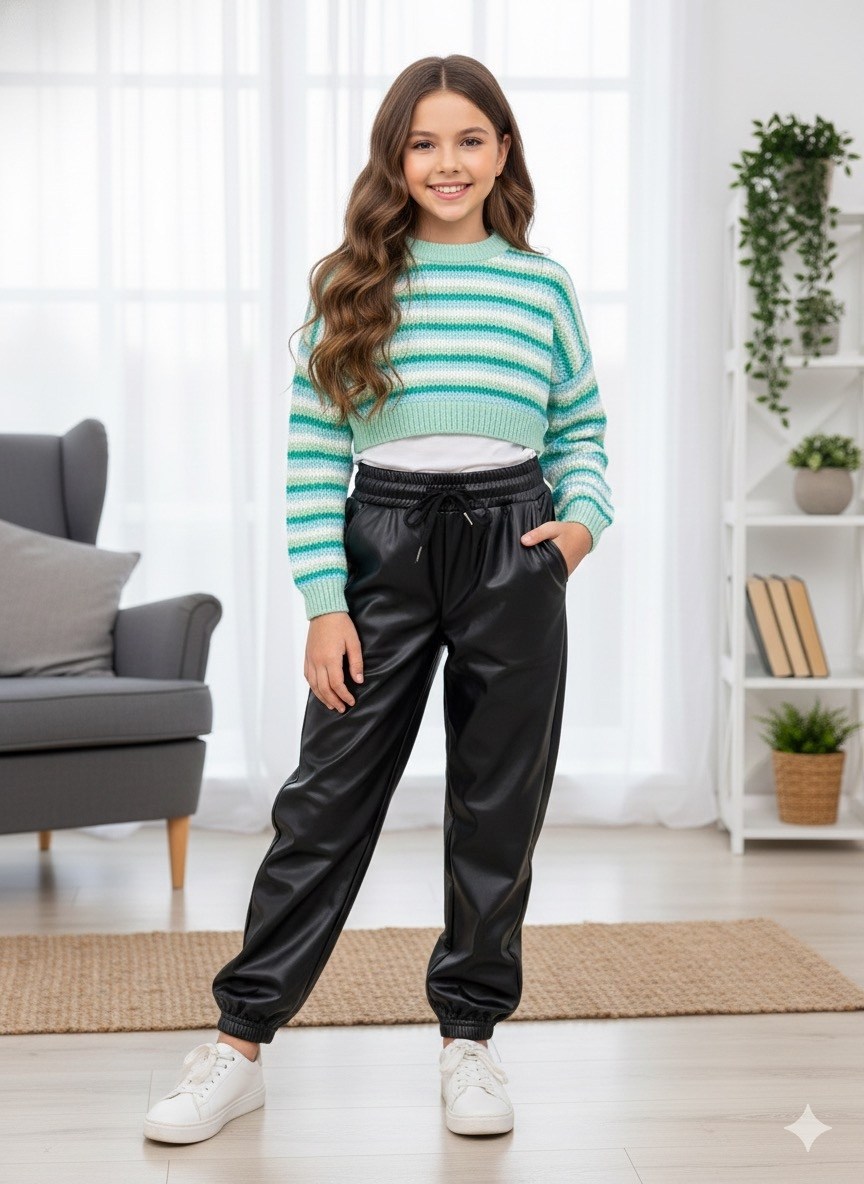 брюки джоггеры кожаные,брюки для девочек,брюки джоггеры кожаные для девочек,брюки джоггеры из экокожи,брюки джоггеры из эко кожи