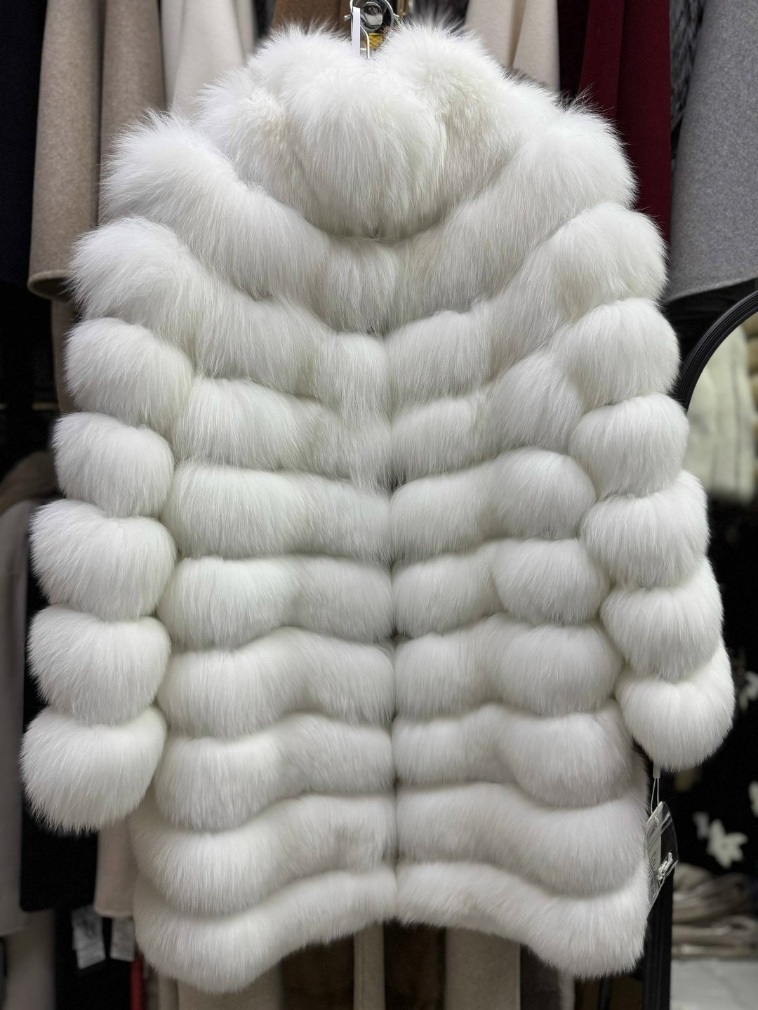 шуба из песца,песец шуба,белая шуба из песца,полушубок из песца,шуба трансформер из песца