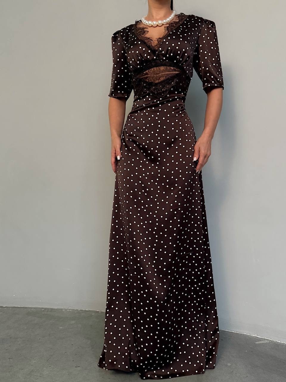 платье,шелковое платье,платье в горошек,вечернее платье,платье женская