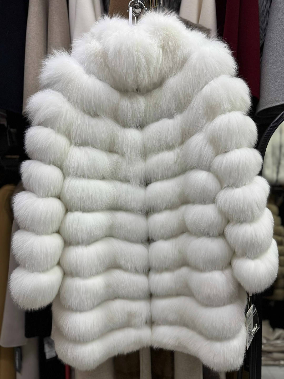 шуба из песца,песец шуба,белая шуба из песца,полушубок из песца,шуба трансформер из песца