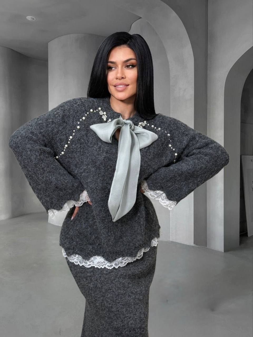 костюм из трикотажа,трикотажные костюмы,костюм вязаный с юбкой,костюм юбка и кофта,костюм классический