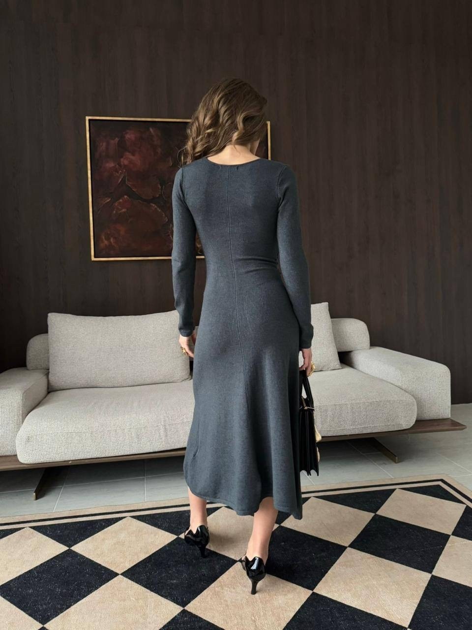 трикотажное платье,элегантные наряды,платье стильное,платье женская,приталенное платье