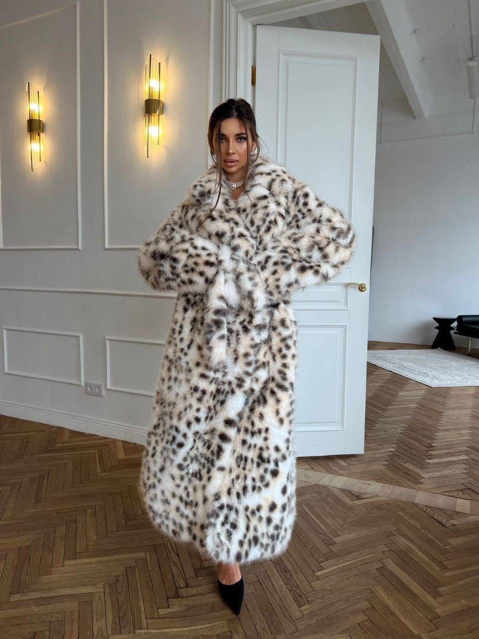 шуба под рысь,шуба леопардовая,шуба леопардовая искусственная,эко шуба под рысь длинная,шуба рысь