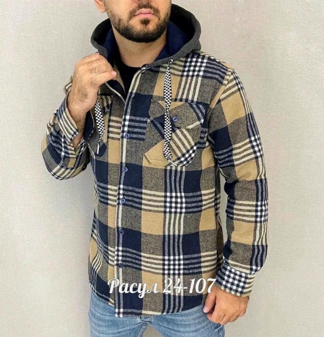 рубашка с капюшоном,рубашки на меху,куртка в клетку,рубашка на меху с капюшоном,утепленная рубашка