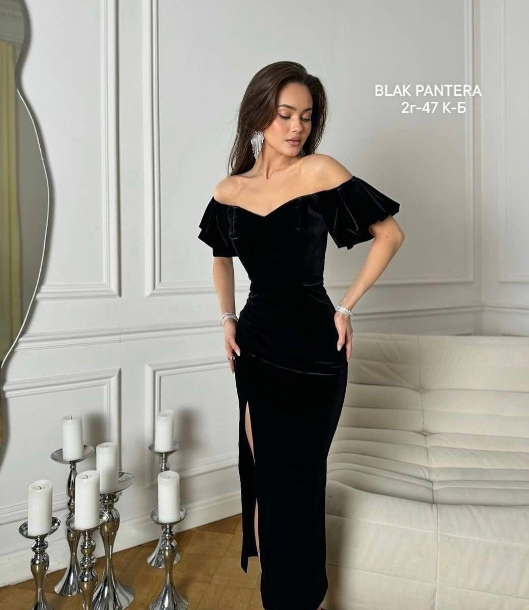 платье с разрезом вечернее,платья из бархата,черное бархатное платье,платье вечернее,элегантное платье