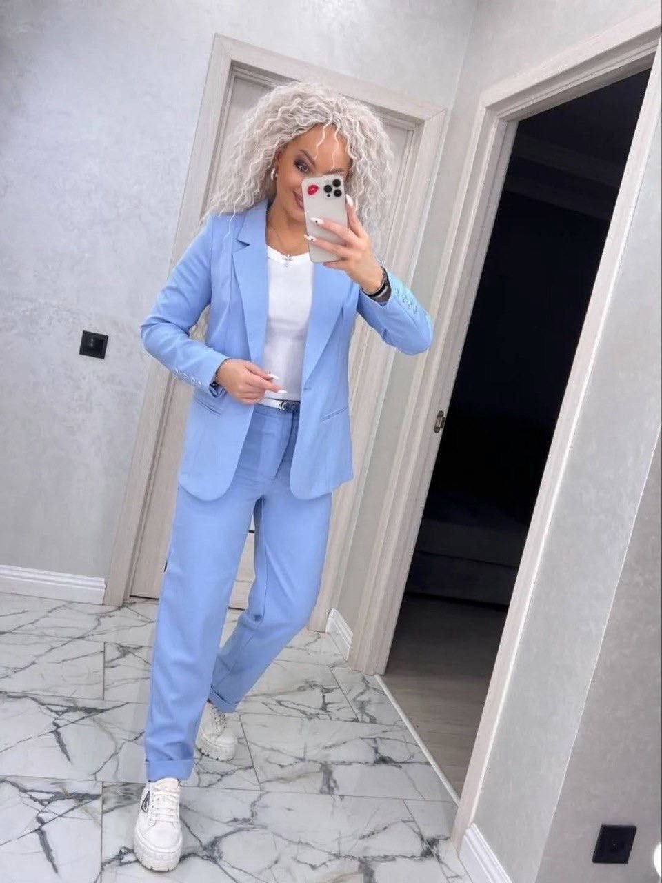 синий классический костюм женский,синий брючный костюм женский,синий брючный костюм,костюм женский синий,костюмы брючные женские