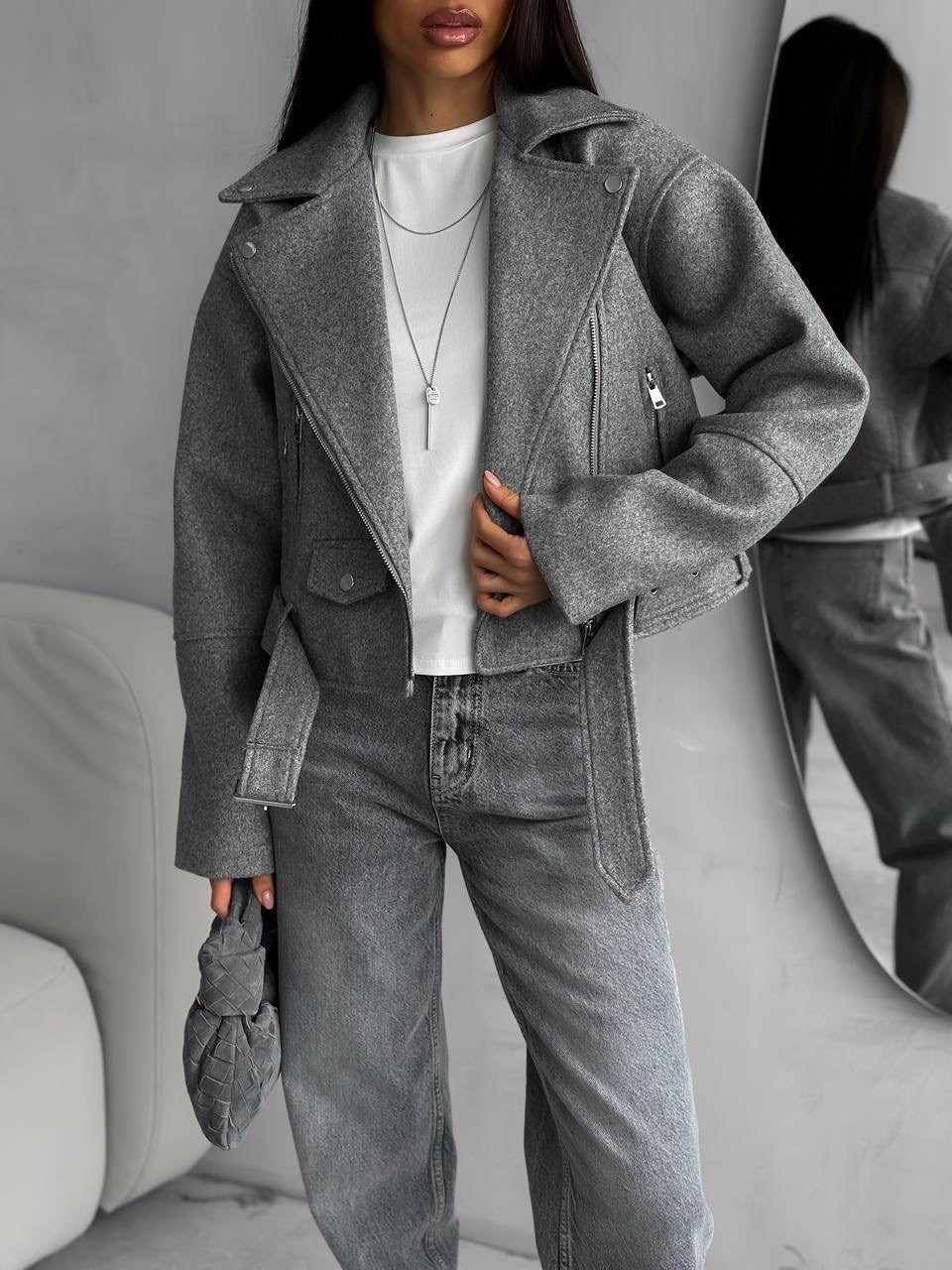 косуха оверсайз,косуха куртка,пальто косуха женское,куртка женская серая,куртка из пальтовой ткани