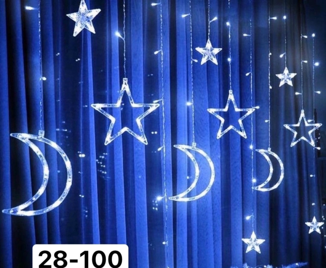 гирлянда светодиодная луна и звезды,гирлянда занавес звезды луна,светодиодная гирлянда занавес,гирлянда звезды и луна,гирлянда занавес звезды