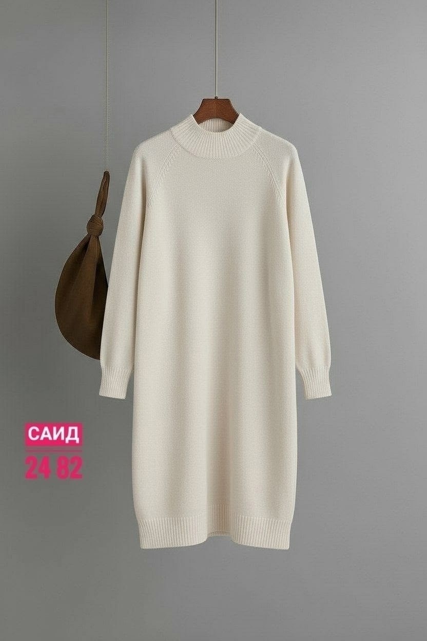 трикотажное платье,вязаное платье,шерстяное платье,платье женская,свободное платье