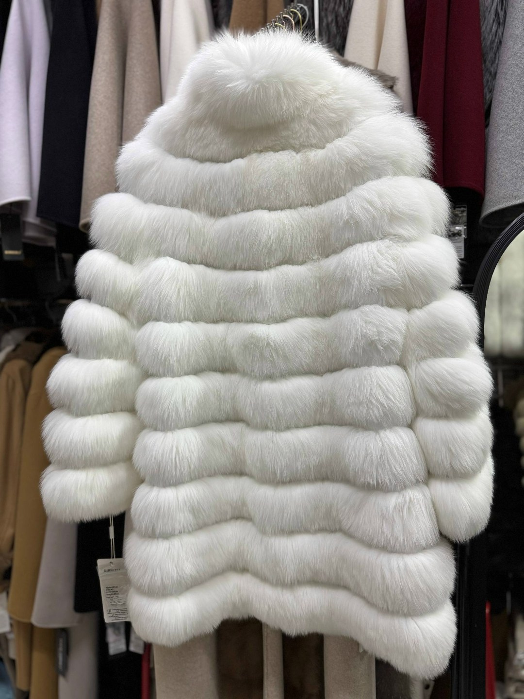 шуба из песца,песец шуба,белая шуба из песца,полушубок из песца,шуба трансформер из песца