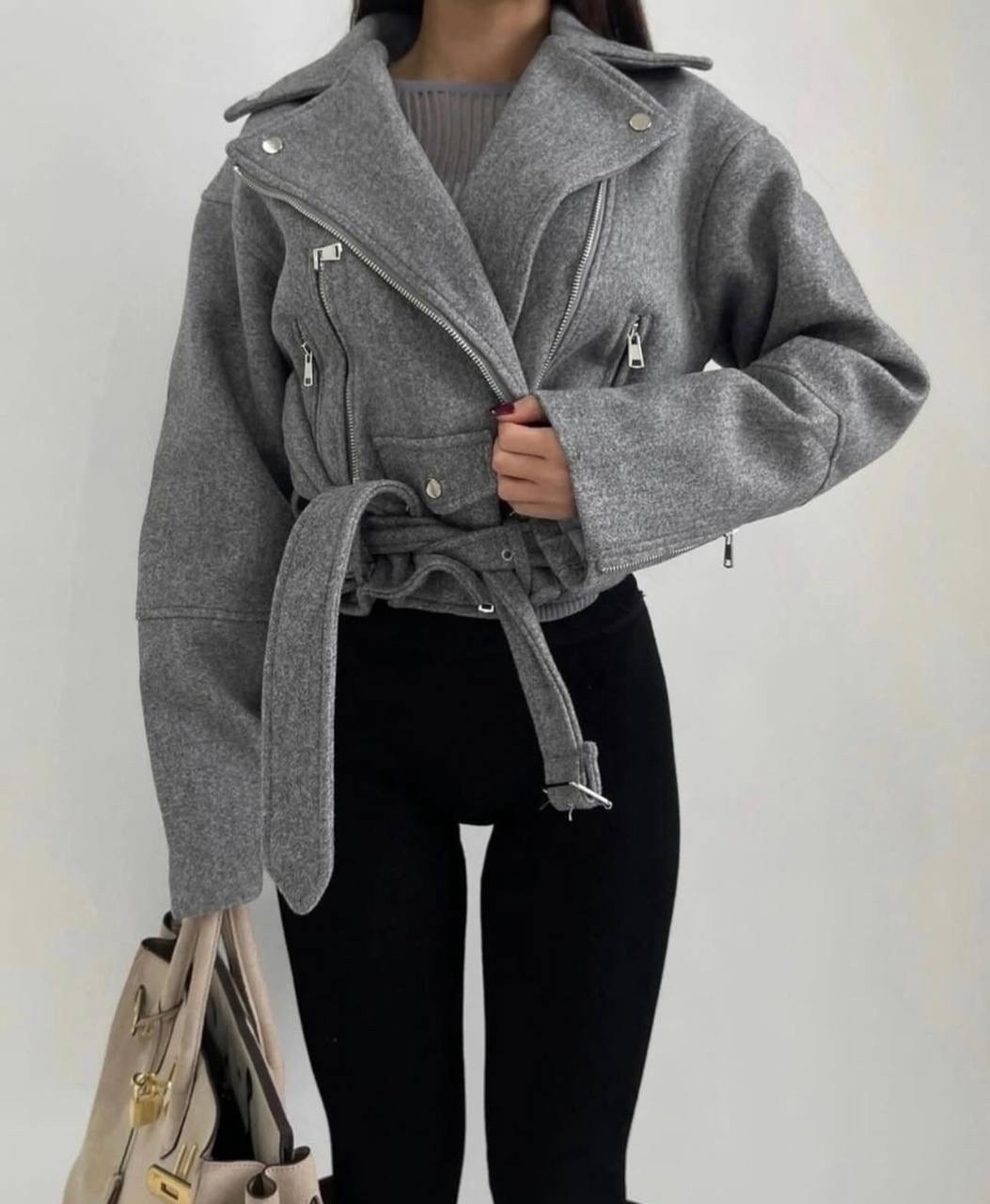 косуха оверсайз,косуха куртка,пальто косуха женское,куртка женская серая,куртка из пальтовой ткани