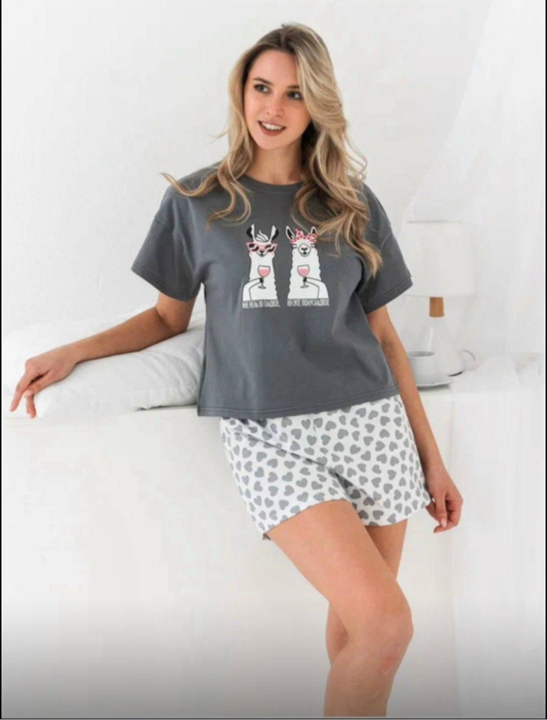 пижамы женская с шортами,пижама женская комплект,пижамы женски,пижама лама,пижамы женская с шортами хлопок