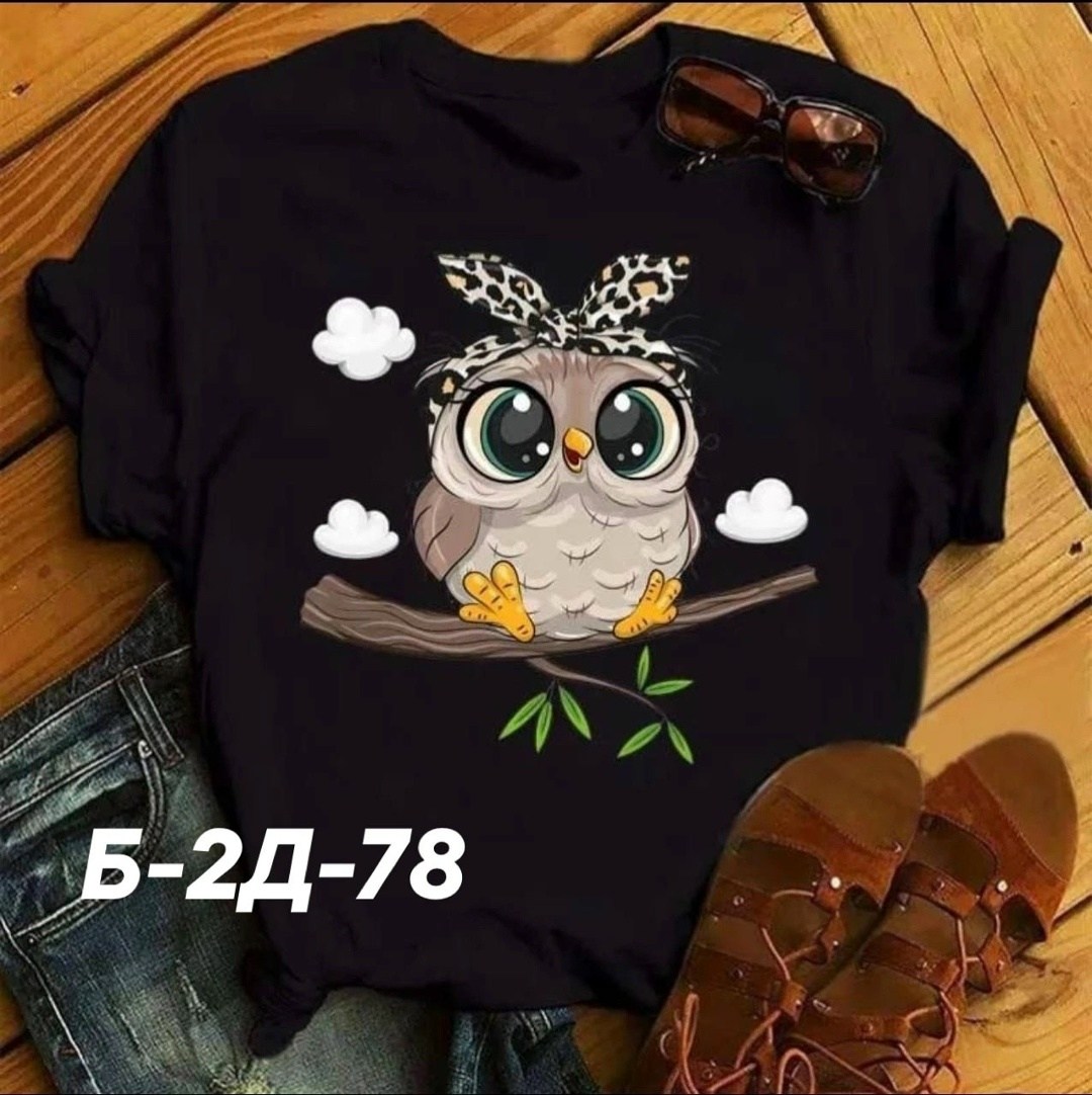 футболки женская,женская футболка с принтом,футболки с принтом,футболка с принтом сова,модная женская футболка